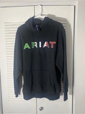 Ariat Black Hoodie with Green White and Red Logo